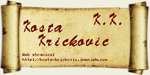 Kosta Kričković vizit kartica
